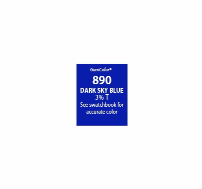 GAM GamColor 890 Dark Sky Blue Lighting Gel Filter Sheet 20"x24"