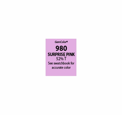GAM GamColor 980 Surprise Pink Lighting Gel Filter Sheet 20"x24"