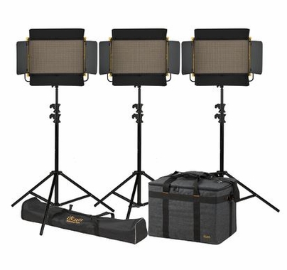 Ikan Onyx 2 x 1 Bi-Color 3-Point LED Light Kit with 3x OYB15
