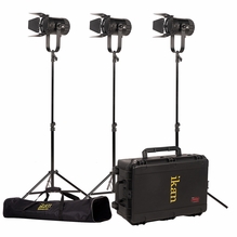 Ikan Stryder Fanless 3 Point 150W Fresnel  Bi-Color LED Light Kit | Gold Mount
