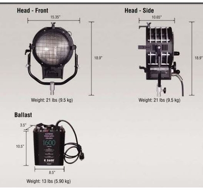 K5600 Alpha 1600w HMI Fresnel Kit