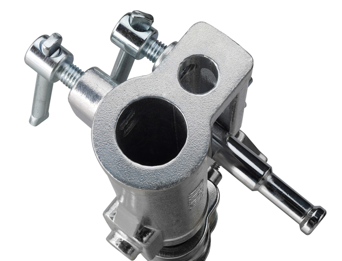 Chrome Steel Combo Junior Light Stand Double Riser BarnDoor Lighting