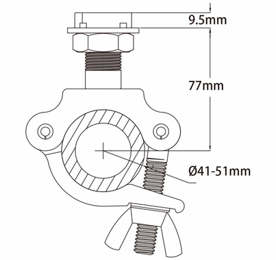 Kupo Strut Channel Adapter with Half Coupler