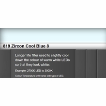 Lee 819 Zircon Cool Blue LED Lighting Filter Sheet 12"x12"