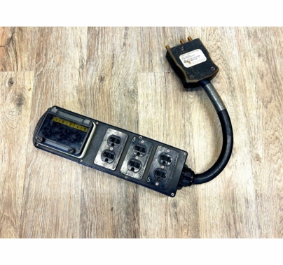Used Lex 100A Woodhead Male Stage Pin to (5) 20A Edison | Breakered