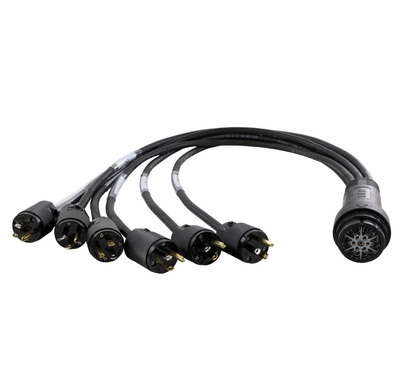 Lex 15A Evergrip 6 Circuit Break In Female 19 Pin to Edison Male - 3ft