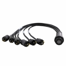 Lex 15A Evergrip 6 Circuit Break In Female 19 Pin to Edison Male - 3ft