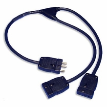 Lex 20A Stage Pin Two-Fer Splitter (1) Male to (2) Female