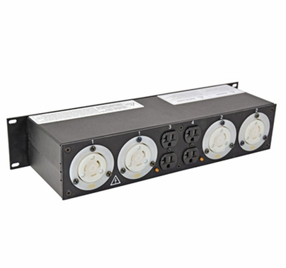 Lex 2RU Rack Mount Power Distribution, L14-30 In/Thru to (4) L5-30 and Duplexes