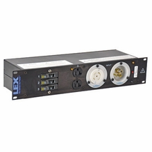 Lex 2RU Rack Mount Power Distribution, L21-30 In/Thru to PowerCON