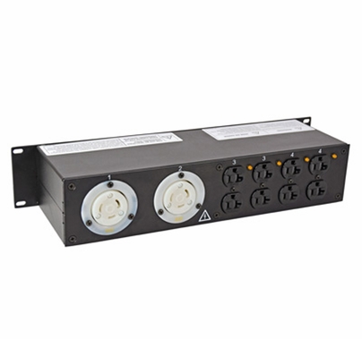 Lex 2RU Rack Mount Power Distro L21-30 In/Thru to (2) L5-30 and Duplexes