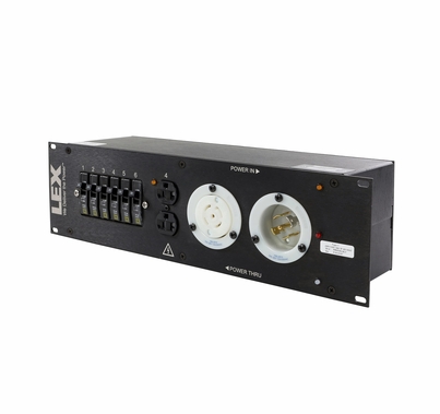 Lex 30 Amp 3RU Enclosed Rack Mount Power Distro L21-30 to Duplex Receptacles