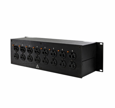 Lex 30 Amp 3RU Enclosed Rack Mount Power Distro L21-30 to Duplex Receptacles