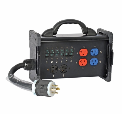 Lex 30 Amp L21-30 Bento Box with Tail Input to NEMA Receptacles