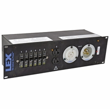 Lex 3RU Rack Mount Power Distribution, L21-30 In/Thru to (4) L5-30 and Duplexes