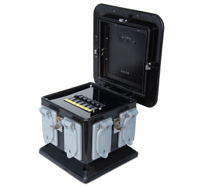 Lex 50 Amp Pagoda Jr. California to (6) GFCI Duplex Distro Box Weather Resistant