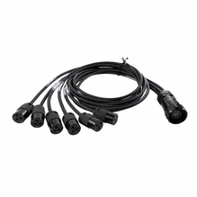 Lex Breakout 15A 19 Pin Male Plug to (6) NEMA 5-15 Edison Female Connectors } 6ft