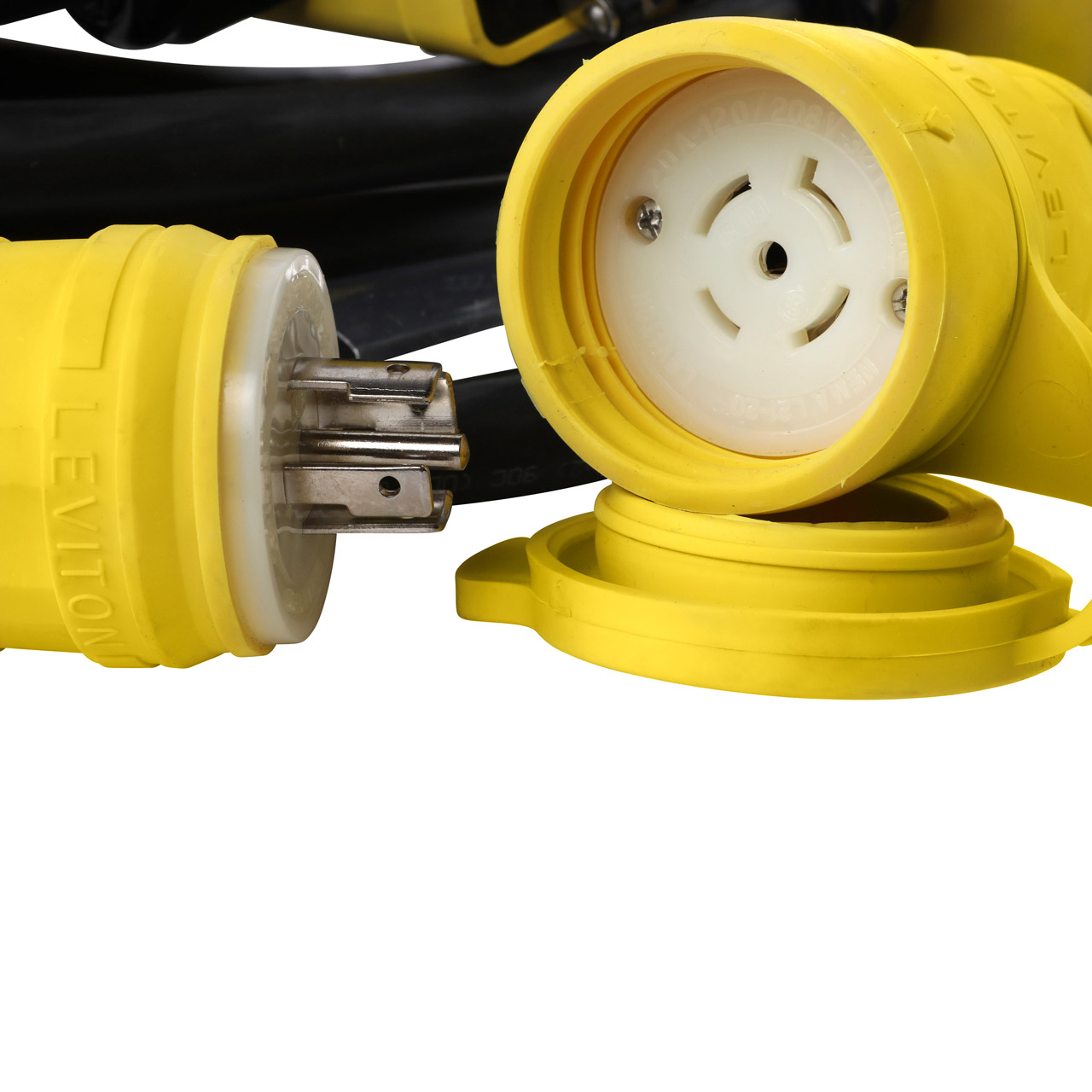 Lex GFCI 3 Phase 20A Quad String Extension Cable Yellow Stingers