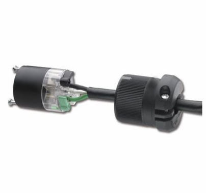 Lex-Loc Male 20A Edison Plug Perpendicular Blades, Black