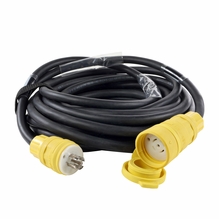 Lex NEMA L21-20 Weatherproof Extension Cable 50ft - Yellow Connectors