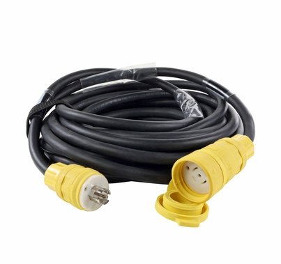 Lex NEMA L21-20 Weatherproof Extension Cable 50ft - Yellow Connectors