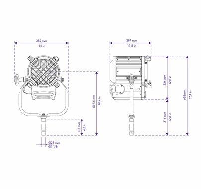 LitePanels Studio X3 BiColor LED Fresnel 100W 5"