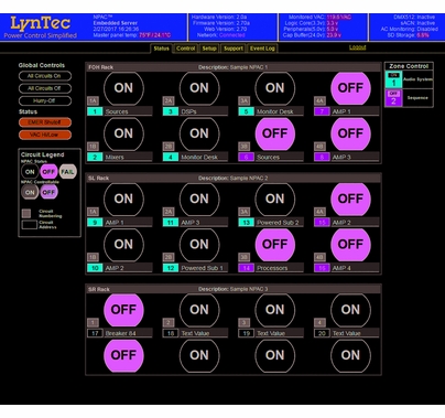 LynTec Rack-Mount Panel with (4) 120V 20A Relays NPAC-120-4