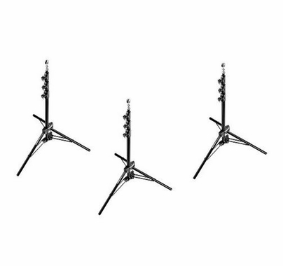 Manfrotto 6' 9  "  3 Pack Black Aluminum Air Cushioned Light Stand