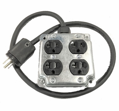 Metal Quad Box w/ 12/3 SJOOW | 2ft Tail