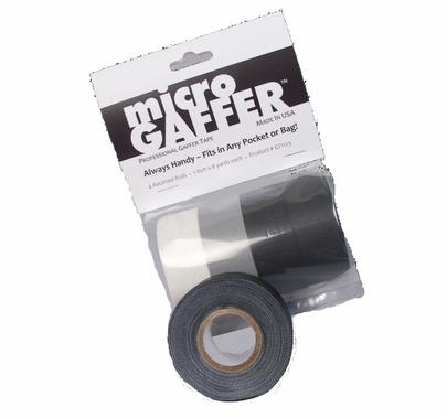 MicroGaffer Gaffer Tape 4 Pack 1"x8yds, Black, White, Grey