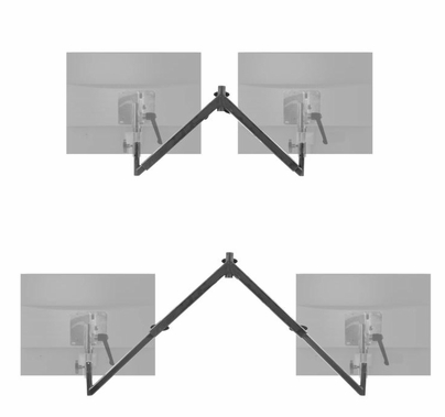 Modern Baby Drop Down Offset Telescoping Dual Monitor Mount