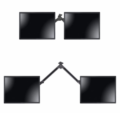 Modern Baby Drop Down Offset Telescoping Dual Monitor Mount
