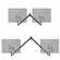 Modern Baby Drop Down Offset Telescoping Dual Monitor Mount