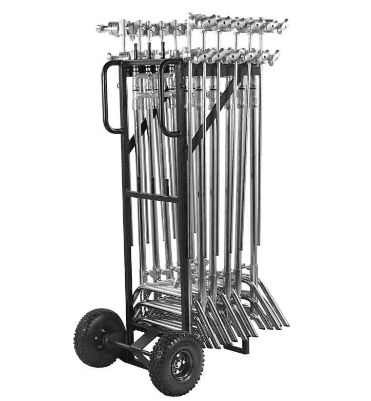 Modern Studio CStand Cart with (12) CStands 0641302 BarnDoor