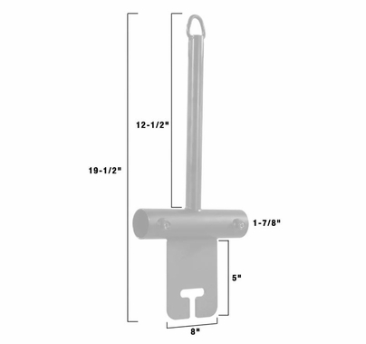 Modern Center Post w/Ear for Pipe Boom Kit for 1 1/4" Speed-Rail