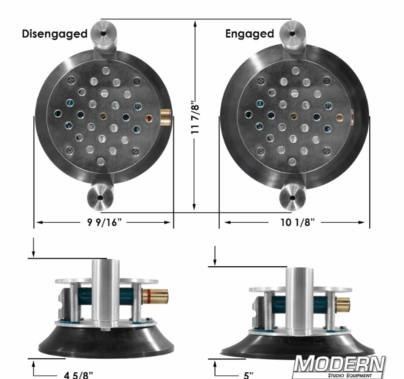 Modern Deluxe 10 Inch Super Suction Cup w/ 1-1/4" Starters