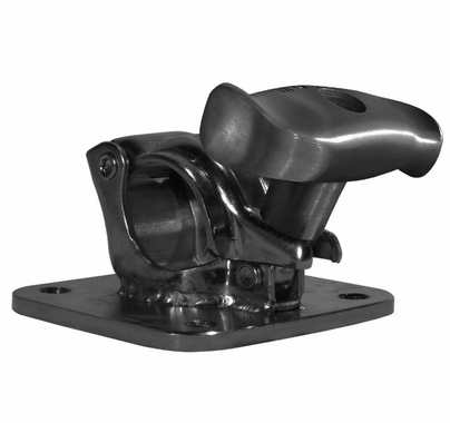 Modern Grid Clamp with 4" x 4.5" Flat Plate Black Zinc