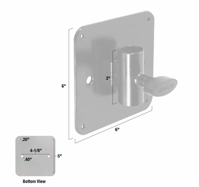 Modern Horizontal Junior Receiver Nail on Plate | Black