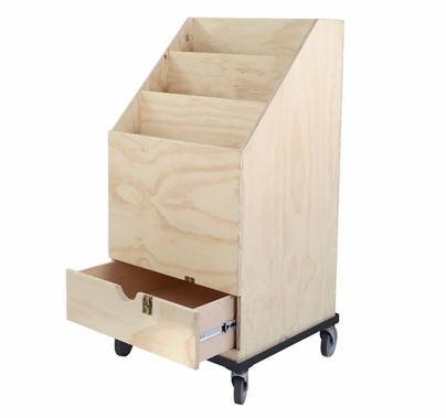 Modern Studio 3-Place Scrim & Flag Box w/ Drawer and Caster Rolling Base