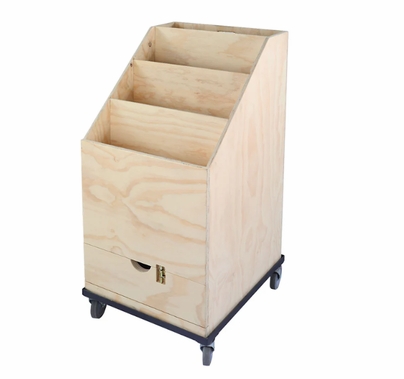 Modern Studio 3-Place Scrim & Flag Box w/ Drawer and Caster Rolling Base