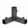 Modern Studio  3-Way Pass Through 1"  Corner w/ Brace  for 1" Square Tube 010-2011A-BS