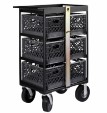 Modern Studio 6 Milk Crate Cart with Crates