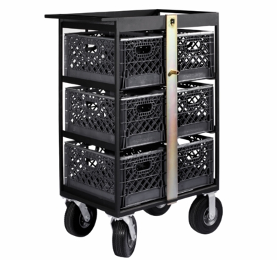 Modern Studio 6 Milk Crate Cart with Crates