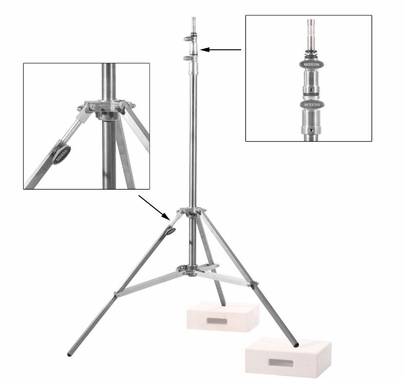 Modern Studio Baby 2 Riser Stand Rocky  Leg Stainless 004-1444