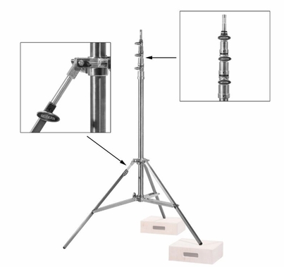 Modern Studio  Baby 3 Riser Stand Rocky Mountain Leg Stainless