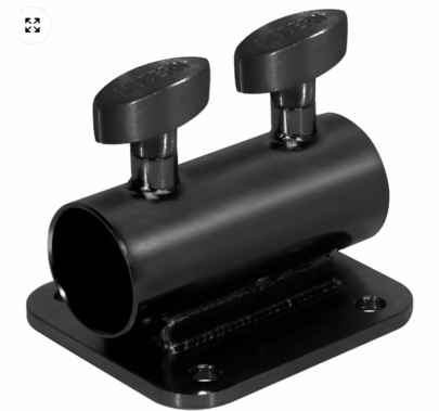 Modern Studio Horizontal Pipe Receiver w/ Flat Plate for 1 1/2" Pipe