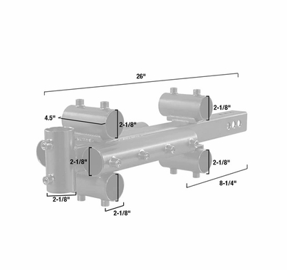 Modern Studio Large Trailer Hitch To Pipe Adapter for 1 1/2" Pipe