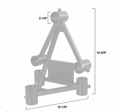 Modern Studio Pipe Vertical Truss Corner Bracket for 1 1/2" Pipe