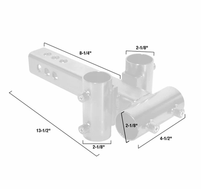 Modern Studio Small Trailer Hitch to Pipe Adapter for 1 1/2" Pipe