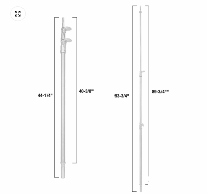 Modern Studio Spider Base C-Stand Double Riser Column 40"